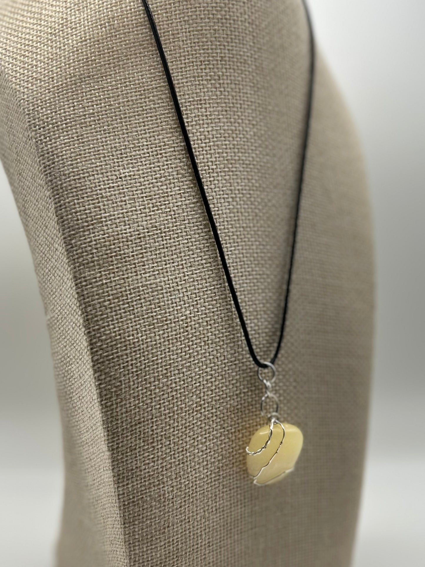 Wire wrapped Yellow Aventurine gemstone necklace